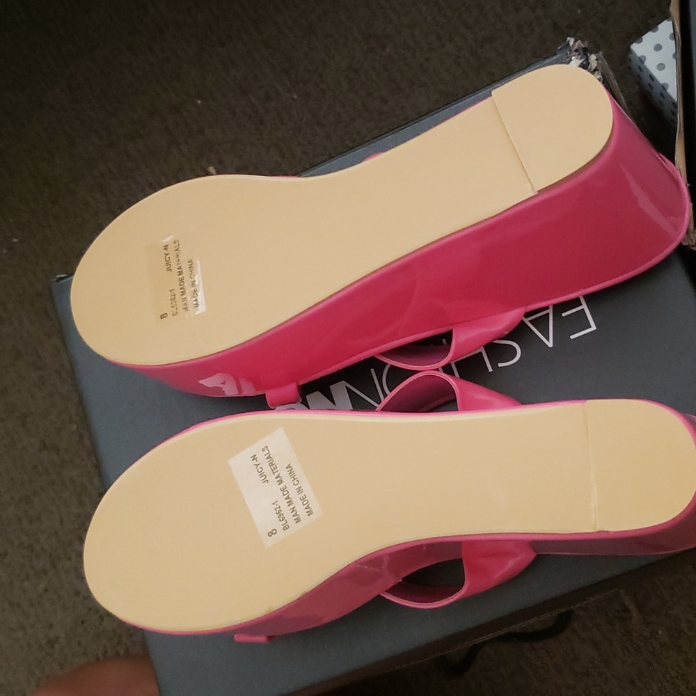 Spring Sandals NWT Platform / Wedges Pink slip on sandals Summer Sandals - Picture 3 of 5